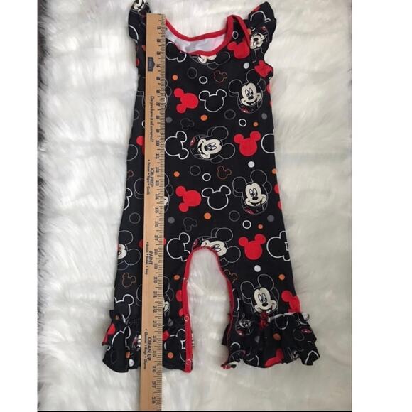 Baby Girls Mickey Mouse Ruffled Romper - Picture 2 of 4